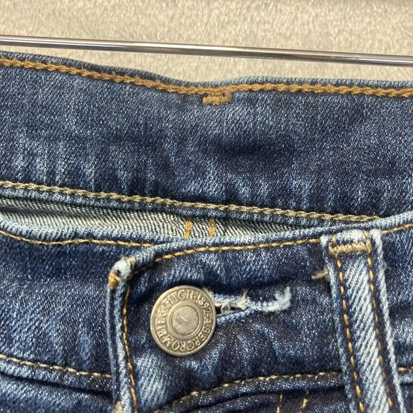 Abercrombie & Fitch Kennan Straight Jeans Mens 28x30 Dark Blue Stretch Denim - Picture 9 of 16